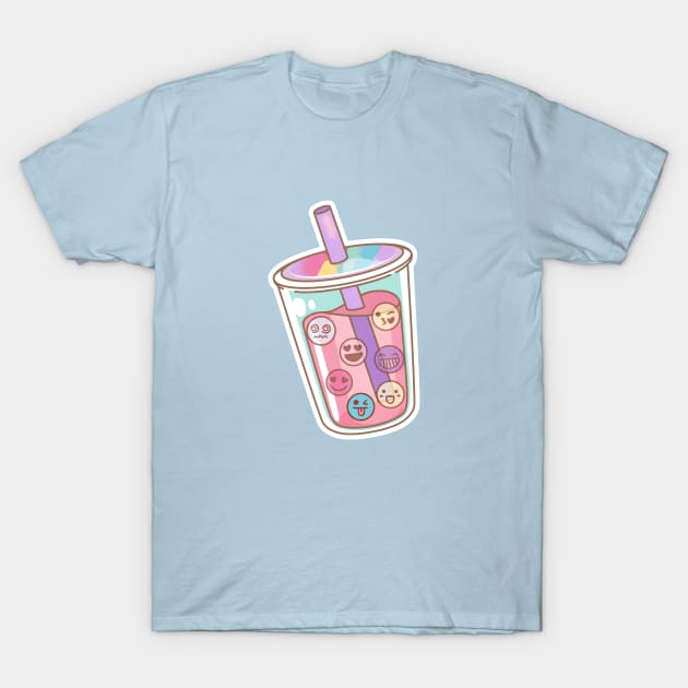 Emoji Drink. Tea Bubbles T-Shirt by LinoLuno